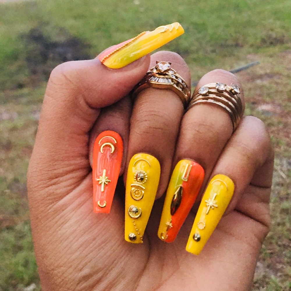 👸🏾Queen Mandarin Sun ☀️ Press On Nails